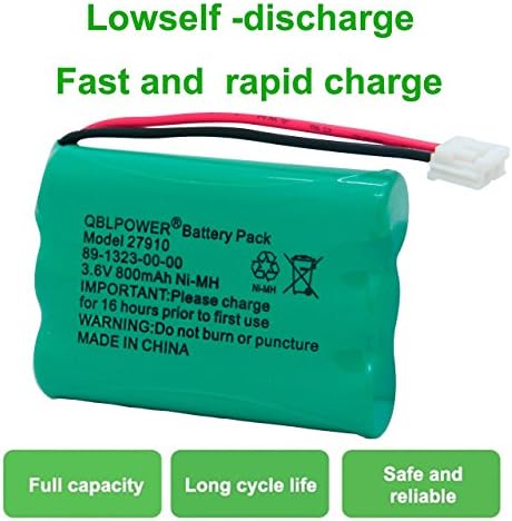 QblPower 27910 безжичен телефонски батерија што може да се надополни со VTech 89-1323-00-00 AT & T E1112 E2801 TL72108 Motorola SD-7501 RadioShack