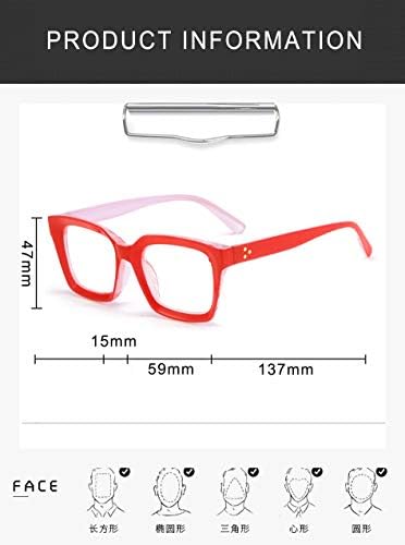 Reavee 2 пакет Опра во стилот на преголеми очила за читање сино светло блокирање, за жени мажи дами стилски ретро -ретро -ретроакции