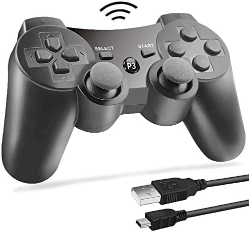 PS3 безжичен контролер Bluetooth GamePad Далечински контролер за PlayStation 3 PS3 со DualShock Шест оски и кабел за полнење)