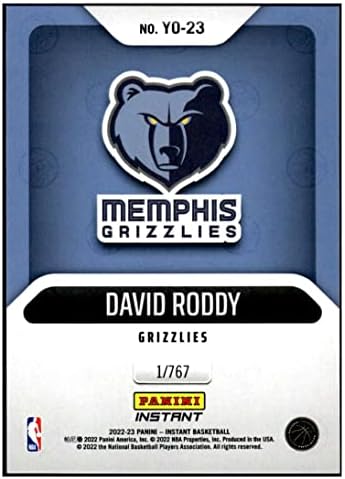 Дејвид Роди РЦ 2022-23 Панини Инстант година една /76723 Grizzlies Rookie NM+ -MT+ NBA кошарка