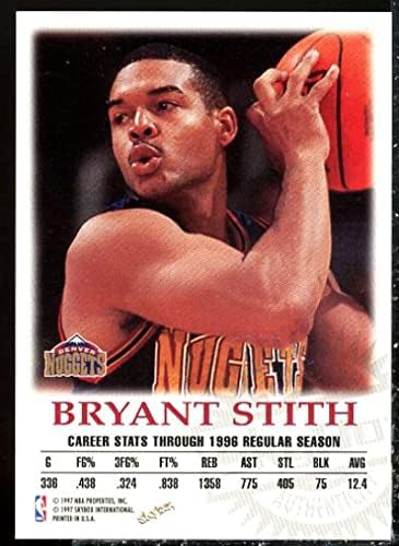 Bryant Stith Card 1997-98 Skybox Premium Autographics 100