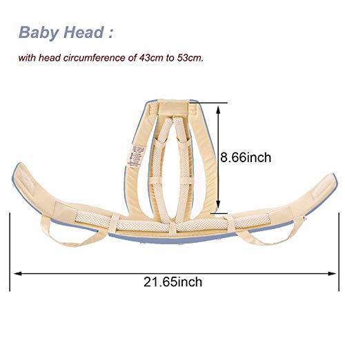 Iulonee Бебе шлем за новороденчиња за новороденче мека прилагодлива капа за ползи + носач за бебиња со колк седиште пред и носење на грб