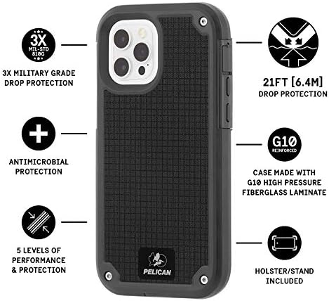 Пеликан Шилд Г10 Серија-iPhone 12 / iPhone 12 Pro Случај [21ft Mil-Одделение Пад Заштита] [Безжичен Полнење Компатибилен] Тешки Заштитни