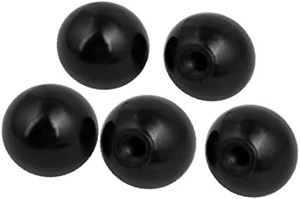 X-gree 12,5 mm Thread Dia Plastic Ball Knob Roder Rade Grang Black 5 парчиња за машинска алатка (12,5 mm Thread Dia Prastic Clonb