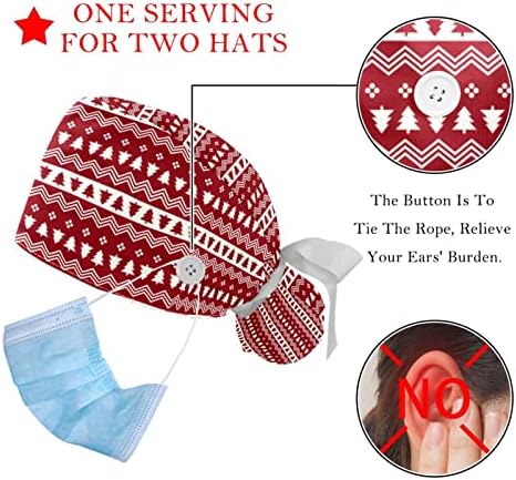 2 парчиња работно капаче со копче лента вратоврска црвени новогодишни ленти ленти од коњчиња за торбички за жени за жени