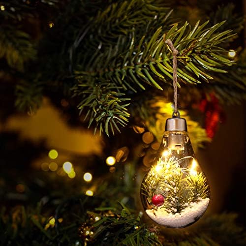 Абаодам 1 компјутер Декор за новогодишна елка, светло со светло сијалици, болни сијалички, висечки декорација