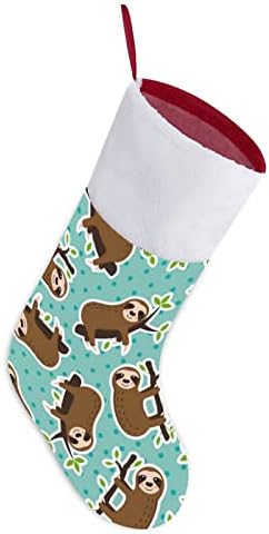 Модел на мрзливост и полкови, смешно Божиќно порибување со кратко кадифен манжетни Божиќни чорапи за камин што виси семеен празник