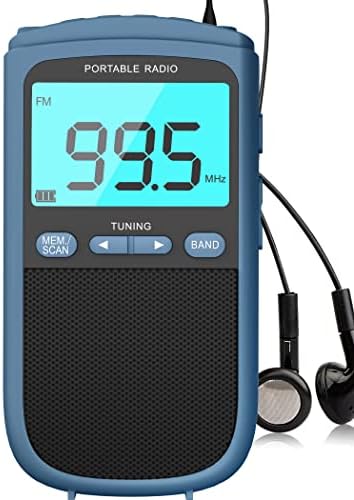 AM FM Walkman Radio: 900mAh Полнење преносен транзистор џеб радио со најдобро прием дигитално подесување, ЛЦД -екран, приклучок за стерео слушалки,