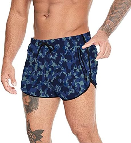 Zddo Mens Running Shurds, Shorts Shorts за мажи, Брзи суви камо шорцеви со џебови од патент, 3-инчни мрежни салата шорцеви