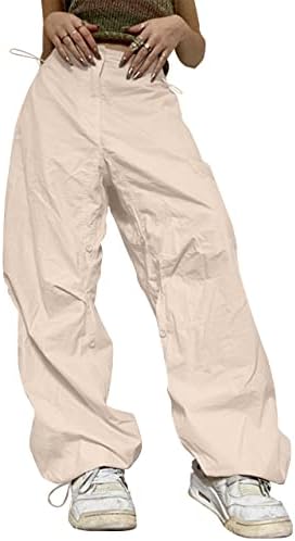 Missactiver Women Baggy Lible Wealist Cargo Pants преголема обична широка нозе падобран панталони џогер џогер џокери за џогер