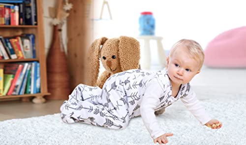 Бебе ќебето што се носи, памучни вреќи за спиење за 6-12 месеци, 2 пакувања унисекс вреќа за вреќи за спиење, средна големина,