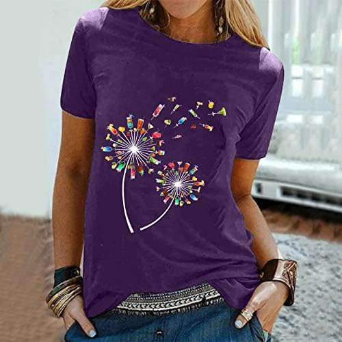 Излегувајќи врвови за жени трендовски кошули маици за печатење на срце, симпатични летни блузи маички за џемпери 2023