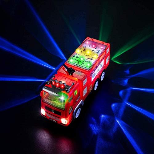 Електричен Противпожарен Камион Детска Играчка - Со Светли Трепкачки 4Д Светла &засилувач; Реал Сирена Звуци | Судрат И Оди Оган За Момчиња