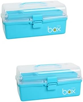 Кабилок пластични канти за складирање Детски куфер Детница куфер 2 парчиња 3- Ниво за складирање на занаетчиски кутија за преклопување алатка