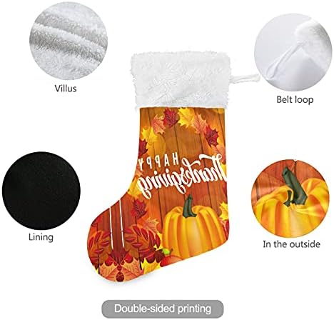 Божиќни чорапи на Алаза Денот на благодарноста Остава класични персонализирани големи декорации за порибување за семејни сезонски празници Декор 1 пакет, 17,7 ''