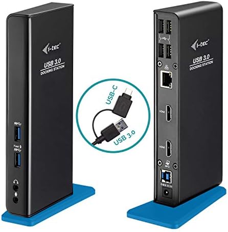 I-TEC USB 3.0/USB-C двојна HDMI докинг станица USB 3.0/USB-C Двојна станица HDMI докинг, жичен, USB 3.2 Gen 1 Type-A, 3,5 mm,