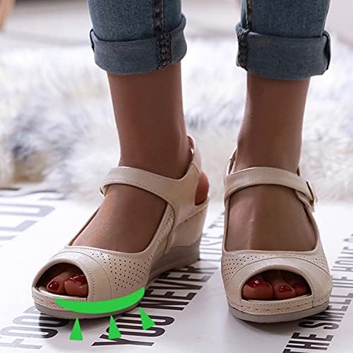 RBCulf Sandals за жени боемски платформа за нелипки на ToePost, клинови за риба уста што се лизга на чевли плажа обични слајдови