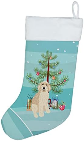Богатства на Каролина WDK3019CS Doodle Fawn 2 Божиќно Божиќно порибување, камин што виси чорапи Божиќна сезона забава Декорации за семејни