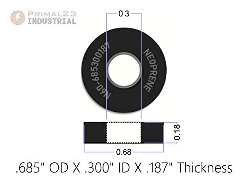 Големина На Инчи За Општа Намена - Неопренови Гумени Подлошки -.685 од х .300 ид х .187 Дебелина