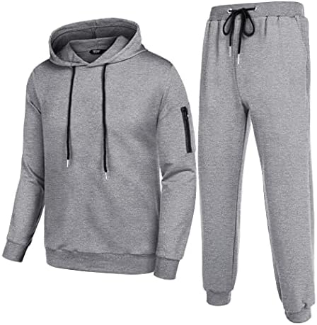 Coofandy Men's Tracksuit 2 Piece Hooded Атлетски потпови на обични комплети за спортски костуми за џогирање на џогирање