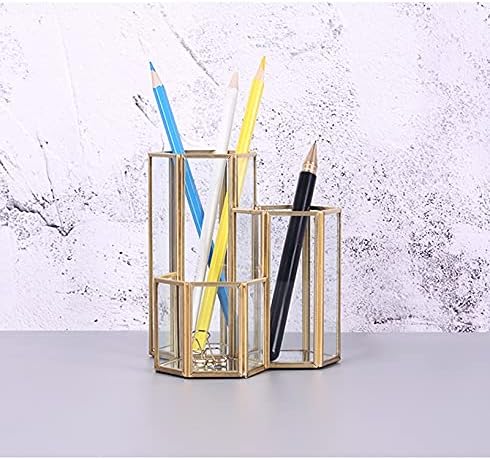 Метална метална шминка садска четка козметичка кутија за складирање минималистичка домашна декор стакло шминка тегла кутија пенкало за тенџере