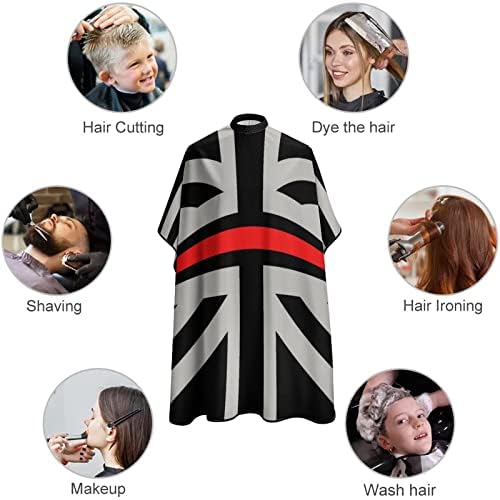 Црна Тенка Црвена Линија Велика Британија Британско Знаме Бербер Кејп Професионална Фризура Престилка Симпатична Коса Сечење Наметка За Момчиња Девојки