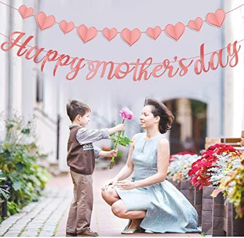 Среќен Ден На Мајката Банер Розова Партија Украси Благодарам Мајка Подароци За Жени(3 парчиња)
