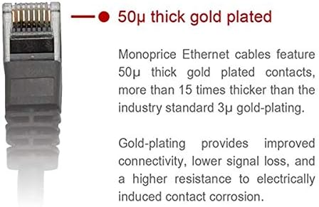 Моноприза Cat5e Етернет Лепенка Кабел - 10 Стапки-Сива, Snagless RJ45, Заглавени, 350MHz, ВРВОТ, Чиста Голи Бакарна Жица, Кросовер, 24AWG