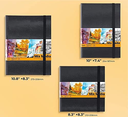 Охуху маркери за боење на возрасни, 60 бои уметнички маркери со двојна четка за четки+микс медиумска подлога, 8,3 × 8,3 Мешана медиумска уметничка