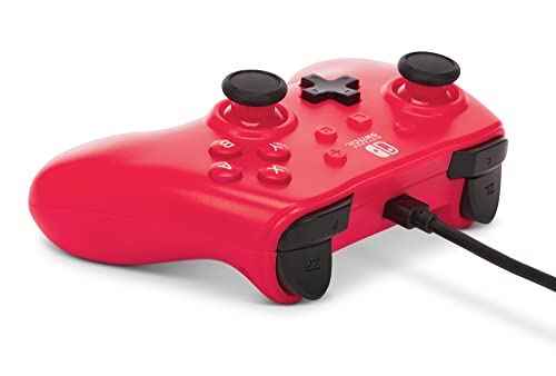 PowerA Жичен Контролер За Nintendo Прекинувач-Малина Црвена, Gamepad, игра контролер, Жичен контролер, Официјално лиценциран