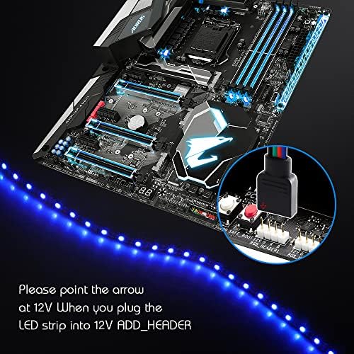 Vrabocry LED RGB PC Light Strip 4PCS 19,7in RGB LED лента за 12V 4-пински RGB LED заглавија за Asus Aura Sync, Gigabyte RGB Fusion,