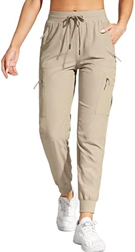 Вилиго женски карго џогери пешачки панталони лесни брзи суви вода отпорни женски панталони со џебови со патенти