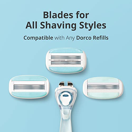 Eve 5 Razors за жени за дополнително мазно бричење, 5 заоблени лопати со флексибилна шипка за влага, женски жилети за бричење со шипка