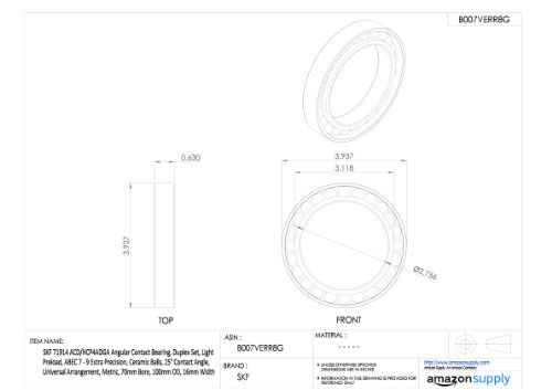 SKF 7024 ACD/HCP4ADGA Аголно Контактно Лежиште, Дуплекс Сет, Лесно Претходно Оптоварување, Abec 7-9 Дополнителна Прецизност, Керамички Топчиња, 25° Агол На Контакт, Универзален А