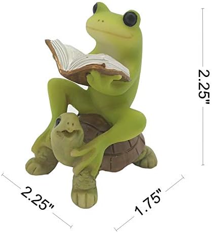Gemmia Минијатурна бајка градина за читање фигура- жаба за читање со желка