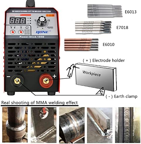 Брус Лак Заварувач, Вистински 185ампер 110v/220v Стап Заварувач Со Лифт Тиг Функција, Дигитален Игбт Инвертер Заварување Машина Со Топла Почеток
