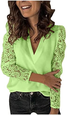 Женска чипка ракав блуза чипка крпеница против вратот пад на врвови кои се обидоа да излезат облека мода 2022 облека