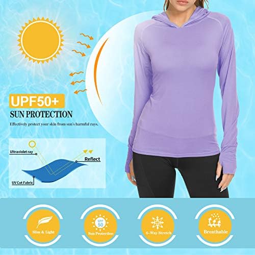 Худи со лесна кошула со долги ракави, маица за заштита од сонце UPF 50+ пливање риболов трчање пешачење