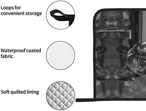 Француски држачи за тенџере со булдог за кујнски рерна сет 2 парчиња машина што може да се мие отпорен на топлина, топли влошки кои не
