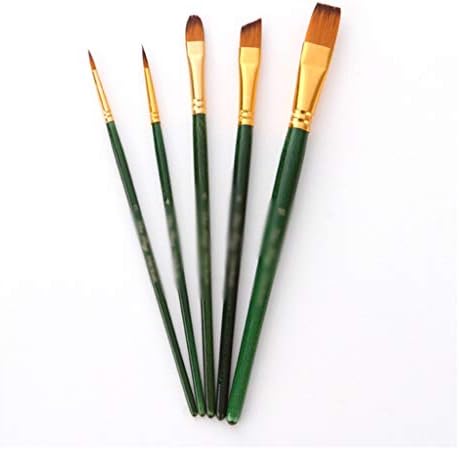 WXBDD 5PCS/ЛОТ Акварела за четкичка поставена дрвена рачка најлонска боја за четка за боја, професионално масло за цртање алатка за цртање