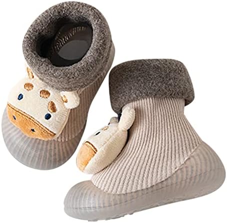 QVKARW Зимски бебешки руно чорапи чевли бебе затворено меко дно чевли за мали деца топли чорапи чевли бебе девојче патики