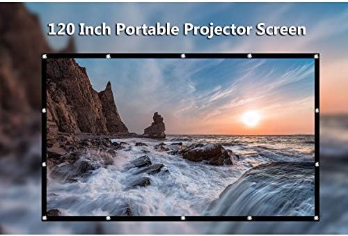 CXDTBH Екран на проектор 133/120/100 инчи 16: 9 преклопен преносен материјал за бела крпа за 4K целосен проектор
