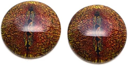 Црвен портокалова гуштер диносаурус стакло очи змеј рептил уметнички кукли таксидермиски скулптури или накит што прават занаети од кабиони
