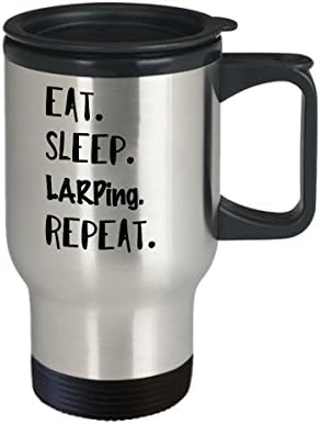 Јадете спиење ларпинг повторувајте чаша за кафе, смешни идеи за роденденски подароци за одмор