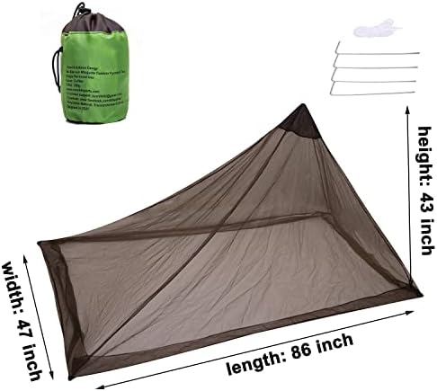 Нето-ви-мат кампување комарци нето кревет Компактен и ултра лесен за патување ， Најдобри дупки за мрежи 2000 носеум за кампување