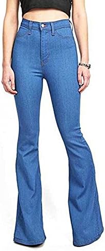 Lariau Широки фармерки за нозе за жени Копче слабиот разгорен џеб со висока половината Y2K искинати фармерки панталони панталони