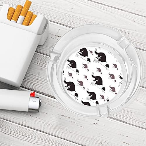 Куче трчање шема стакло од пепелници за цигари и цигари, држач за табела за табела за декорација на маса
