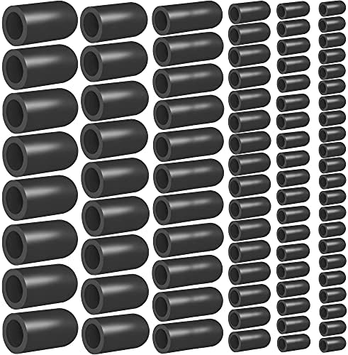 Капаци за вакуум на црева од 80 парчиња, асортиман на конектор 6 големини црна гумена капа, автомобилски топоматски делови за замена за вакуумски