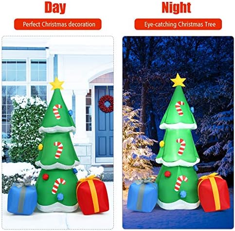 6 -тина елка на надувување w/кутии за подароци разнесе осветлена декорација на отворено