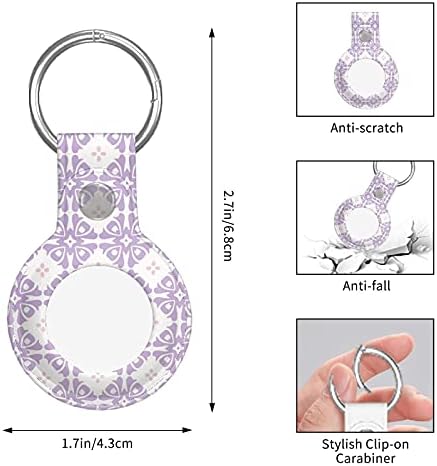Стп Кожа Airtag Тракер Заштитни Случај Лаванда Шема Airtags Случај Airtag Носителот